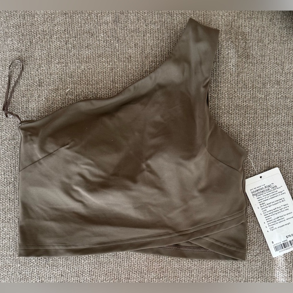 NWT Lululemon align asymmetrical tank size 8